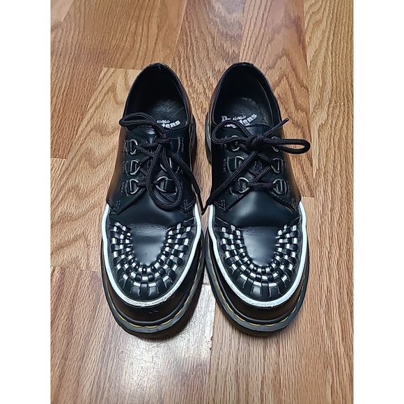 Dr. Martens Leather Ramsey Black White Creeper Oxfords Womens Size 8, Men's 7 - Picture 1 of 13